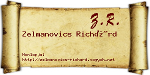 Zelmanovics Richárd névjegykártya